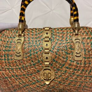 Vintage Woven Rattan Handbag